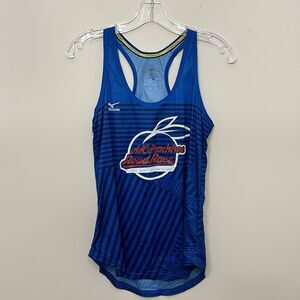 Mizuno AJC Peachtree Road Race‎ Womens Small Tank Top Blue Striped Running